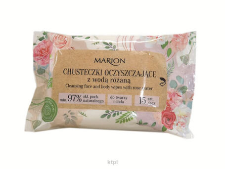 Marion Chusteczki Oczyszczające Woda Różana 15 szt