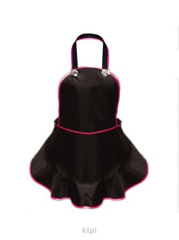 Rena Fartuszek Fryzjerski Czarno-Różowy Falbanka