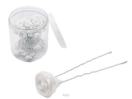 Kokówka Karbowana Z Różyczką Biała 45 mm 50 sztuk