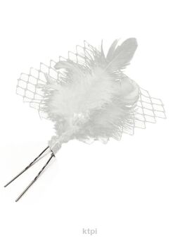 Ozdoba Do Włosów Piórko Z Siatką Białe Kokówka 14