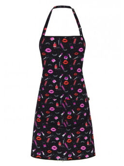 Rena Fartuszek Fryzjerski Make up print Czarny
