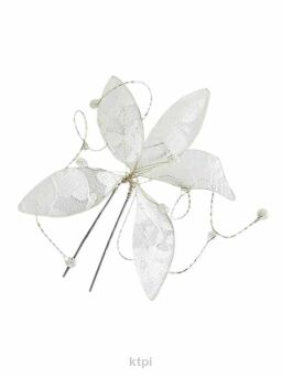 Ozdoba Do Włosów Kwiatek Koronka Biały Kokówka 17