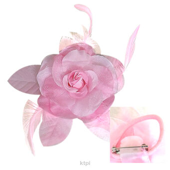 Ozdoba Do Włosów Różowa Róża Na Gumce