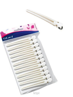 Klipsy Białe Metalowo-Plastikowe 10 cm 12szt