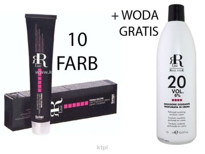Rr Line Farba Do Włosów Pakiet 10 Farb 100 ml + Utleniacz 6% 1000 ml