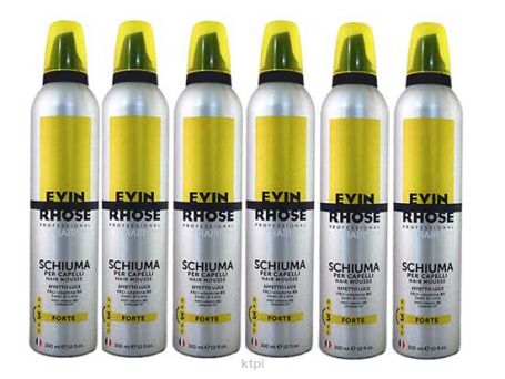 Evin Rhose Zestaw 6 Pianek Do Włosów Forte Hold Mocna 300ml