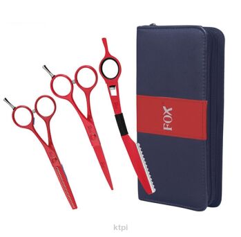 Fox Zestaw Nożyczki Degażówki Nóż Chiński Red