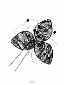 Ozdoba Do Włosów Kwiatek Z Koronki Czarny Kokówka