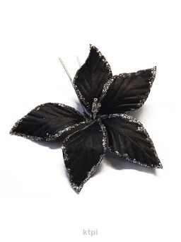 Ozdoba Do Włosów Kwiatek Z Brokatem Czarny Kokówka