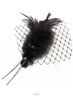 Ozdoba Do Włosów Piórko Z Siatką Czarne Kokówka 14