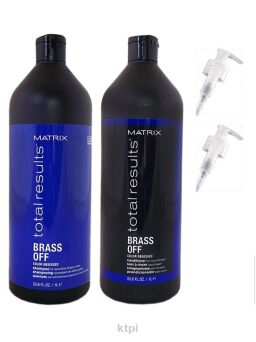 Matrix Tr Brass Off Szampon + Odżywka 1l + 2x Pomp
