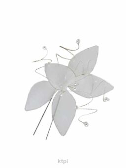 Ozdoba Do Włosów Kwiatek Z Siatki Biały Kokówka 15